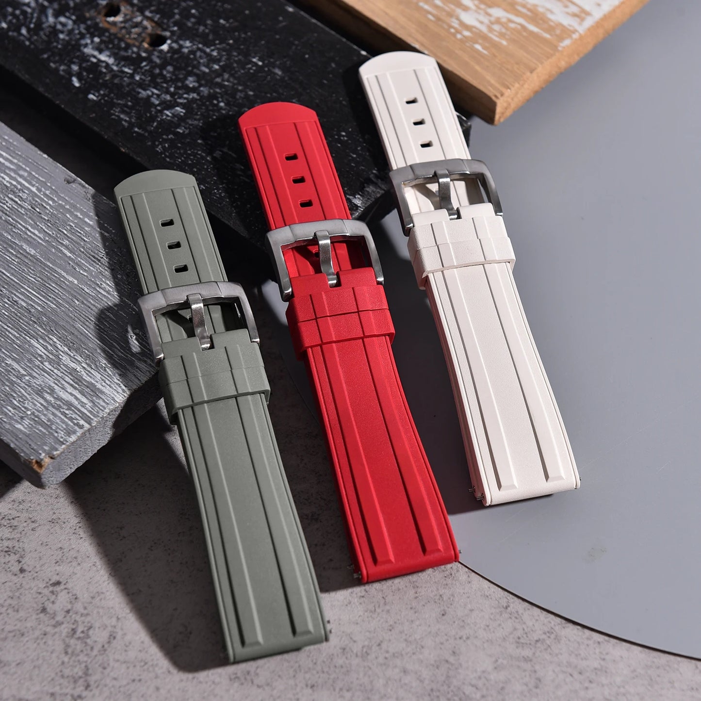 Cinturino in gomma HNBR con grana satinata, nuovo design, 20 mm 22 mm, funzione di bloccaggio originale, cinturino in gomma OSAND per immersioni a sgancio rapido