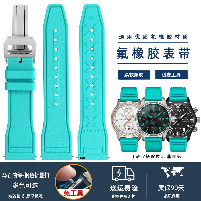 Cinturino per orologio in silicone morbido 20 mm 21 mm 22 mm per IWC Pilot | Cinturino sportivo a sgancio rapido | Sostituzione unisex impermeabile del cinturino in gomma
