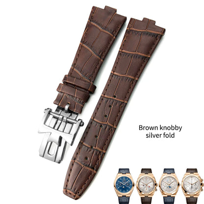 Remplacement du bracelet de montre en cuir de vachette véritable pour homme, VachAnderConstantin, cuir de veau d'outre-mer, noir, bleu, marron, bracelet, 25mm x 9mm