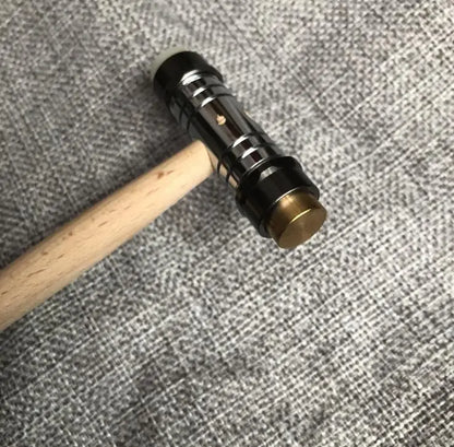 Marteau de réparation de montres avec main en bois, 2 en 1, tête en laiton et plastique, maillet pour horlogers W0629