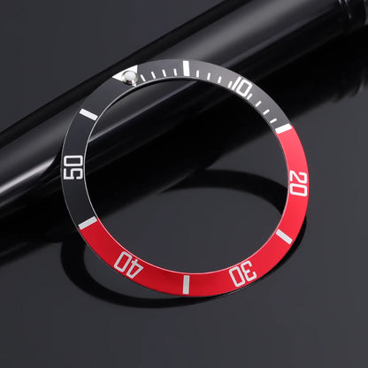 Flat Aluminum Watch Bezel Insert 37.5mm * 30.5mm, Fashion Style, for Rolex GMT Diving Watch Case, Seiko Movement Compatible, Men's/Women's Watch Part