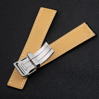 Cinturino universale in morbida pelle di vitello, per Breitling, 22mm 24mm, Avenger/Navitimer Premier, fibbia deployante in acciaio