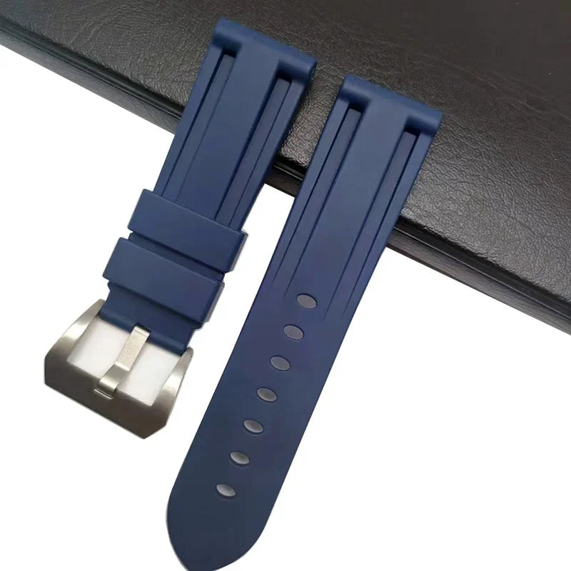 Bracelet de montre en caoutchouc souple 24mm pour Bracelet Panerai pour PAM441/1312/111 boucle ardillon Bracelet de montre accessoires de haute qualité
