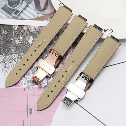 Bracelet de montre en cuir véritable pour ceinture à bouche convexe, 14x8mm, 16x8mm, 18x11mm, 20mm, accessoires de montre