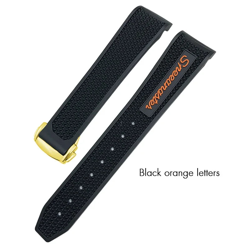 Bracelet de montre souple en caoutchouc et Silicone, 19mm 21mm 20mm, adapté à Omega Speedmaster 326, Seamaster 300, outils de Sport noirs