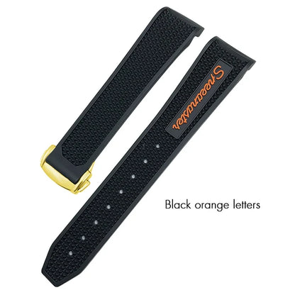 Bracelet de montre souple en caoutchouc et Silicone, 19mm 21mm 20mm, adapté à Omega Speedmaster 326, Seamaster 300, outils de Sport noirs