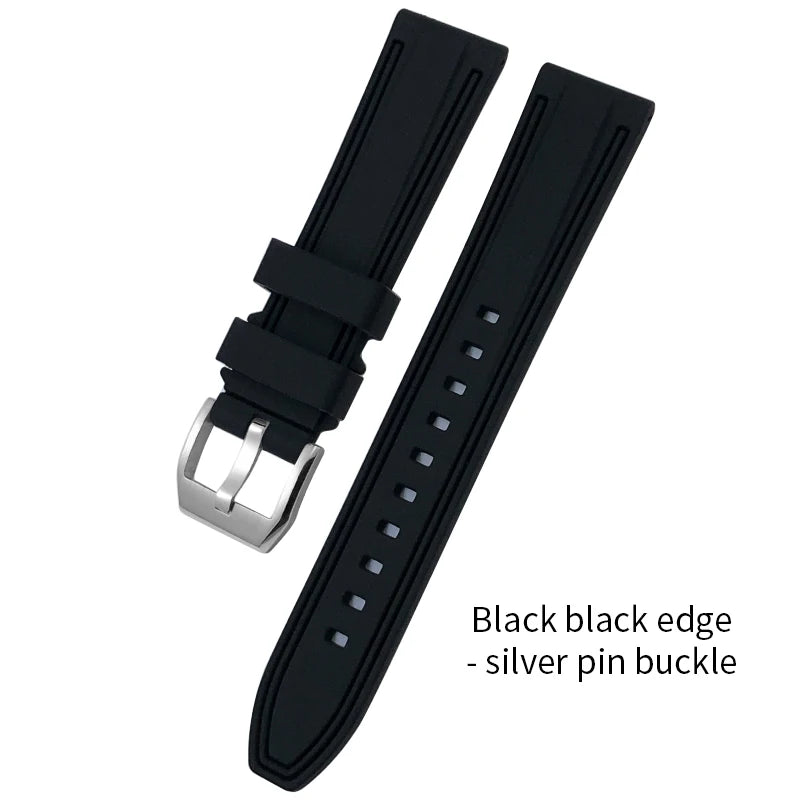 Bracelet de montre en silicone coloré pour IWC Omega Longines Tudor Breitling, bracelet de montre en caoutchouc souple, haute qualité, 19mm, 20mm, 21mm, 22mm