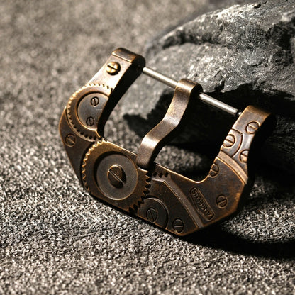 Cinturino per orologio da uomo in bronzo puro, bronzo antico vintage, marrone, cinturino in stile vintage, adatto al bronzo, 24mm