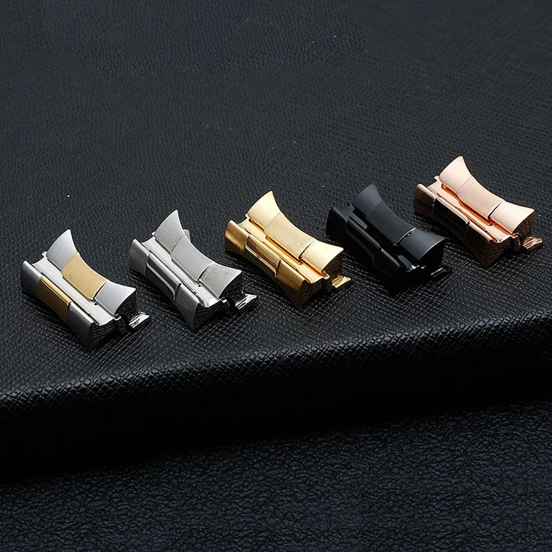 20mm Curved End Link for Rolex Watch Band Submariner Watch Strap Rubber Leather Strap Seamless Metal Connection 2PCS