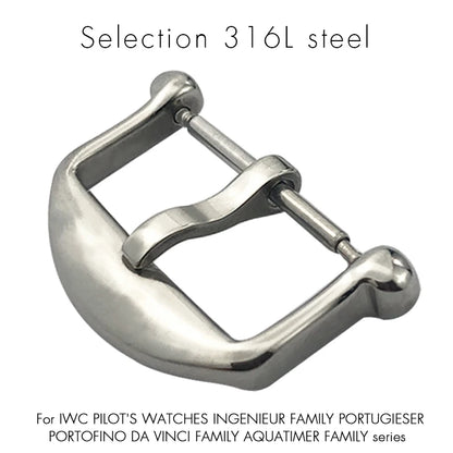 Structure de déploiement en acier inoxydable SION L, bracelet de montre en cuir, fermoir pliant, or rose, caoutchouc, marque pilote IWC, portugais, 18mm