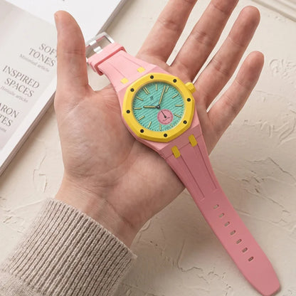 Bracelet de conversion en silicone coloré compatible avec la montre de poche Swatch Royal Pop – Accessoire de modification tout-en-un pour montre-bracelet