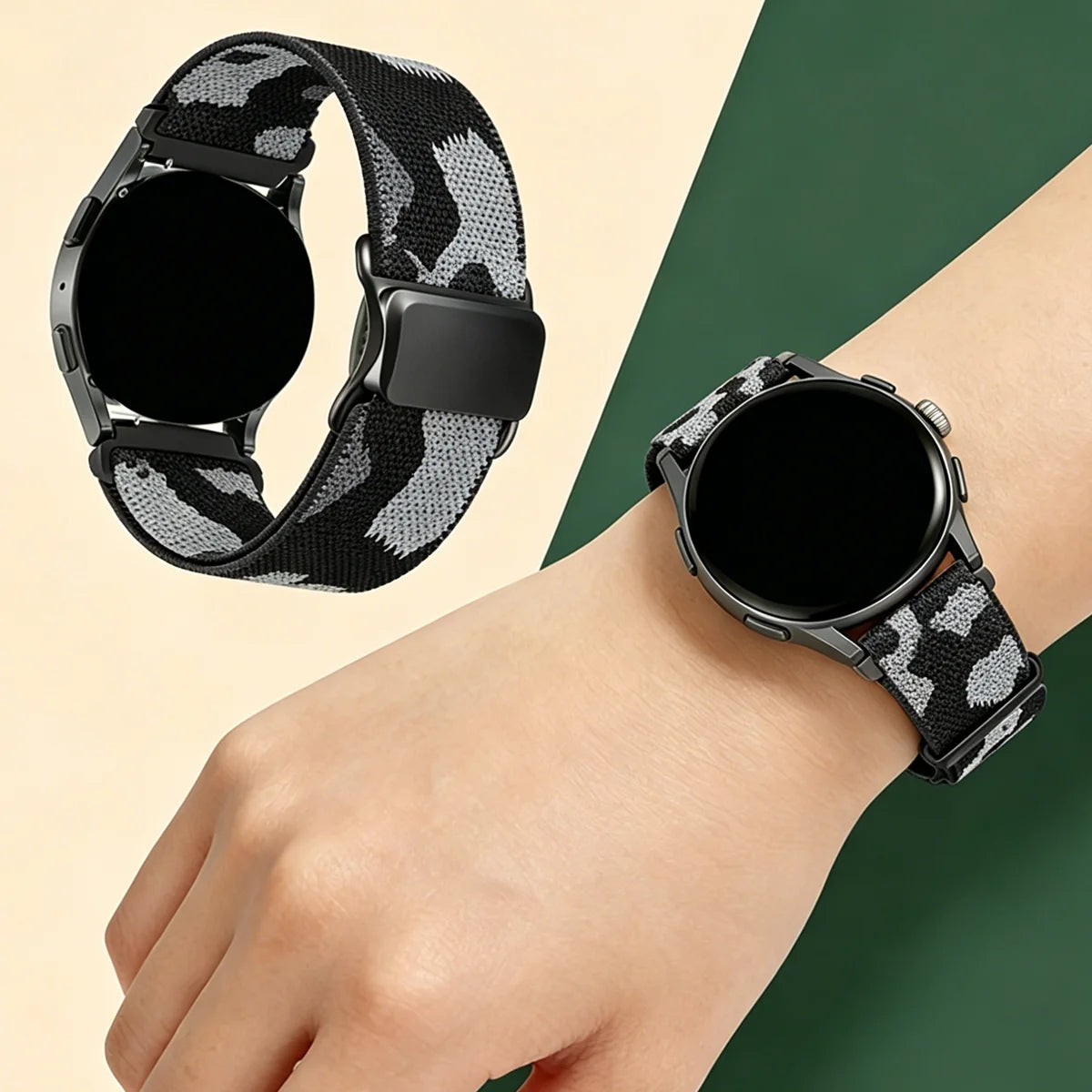 Cinturino elastico intrecciato per Samsung Galaxy Watch 7 6 5 4 40mm 44mm/5 Pro 45mm, per Galaxy Watch 6 4 Classic/Active 2