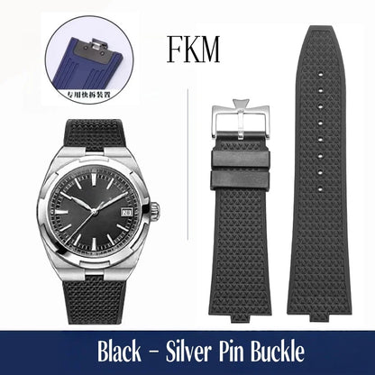 Bracelet de montre en caoutchouc Fluoros FKM à dégagement rapide, pour bracelet Vacheron VC Overseas 4300V 4500V 5500V 7900V, 24x7mm