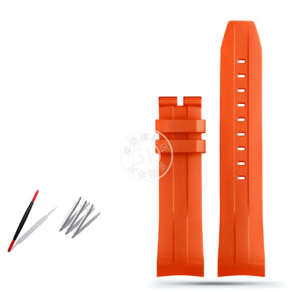 Rubber watch strap with curved interface, for Tissot 1853 Sports Starfish Seastar T series, 1853 120407 A T 120417 A 21mm 22mm strap