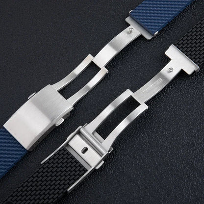 Braided Soft Rubber Watch Strap, 22mm 24mm, for Breitling, Superocean HeritageAvenge Challenger, Strap for Tudor/Huwei