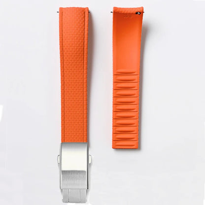 Bracelet de montre en caoutchouc fluoré FKM 18/19/20/21/22/24 mm avec boucle déployante universelle pour hommes, bracelet de remplacement CTS pour Seiko et Omega