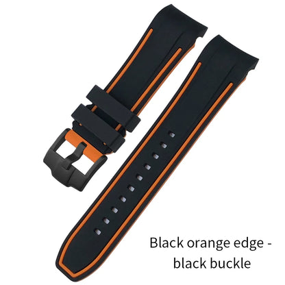 Cinturino per orologio in gomma e silicone con estremità curva da 24 mm, per DIESEL oversize da 57 mm, modelli DZ7395, DZ7396, DZ7435, DZ7313, cinturino morbido colorato