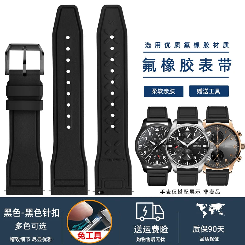 Cinturino per orologio in silicone morbido 20 mm 21 mm 22 mm per IWC Pilot | Cinturino sportivo a sgancio rapido | Sostituzione unisex impermeabile del cinturino in gomma