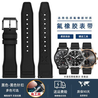 Cinturino per orologio in silicone morbido 20 mm 21 mm 22 mm per IWC Pilot | Cinturino sportivo a sgancio rapido | Sostituzione unisex impermeabile del cinturino in gomma