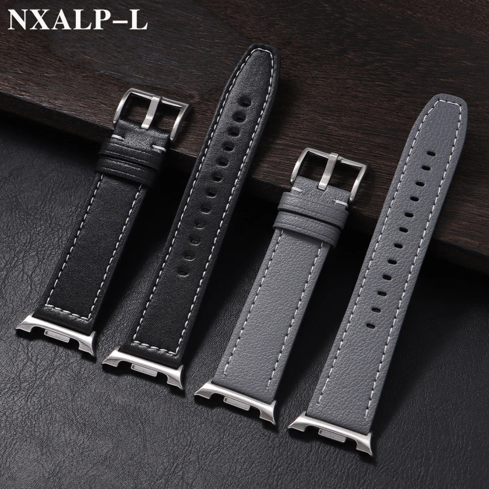Leather Band without Gaps for Samsung Galaxy Watch 8 Classic 46mm, Replacement Strap for Galaxy Watch 8 44mm 40mm, Accessory