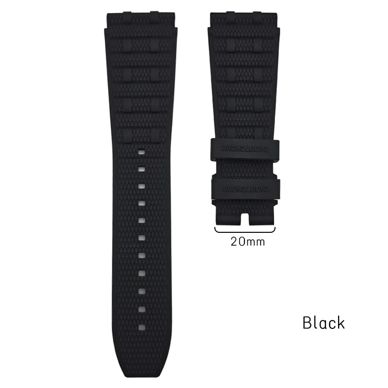 Natural Bubber watch strap 24mm, for Breitling Chronomat B01, black, green, blue, brown, soft fluorinated Silicone, 22mm