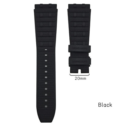 Natural Bubber watch strap 24mm, for Breitling Chronomat B01, black, green, blue, brown, soft fluorinated Silicone, 22mm