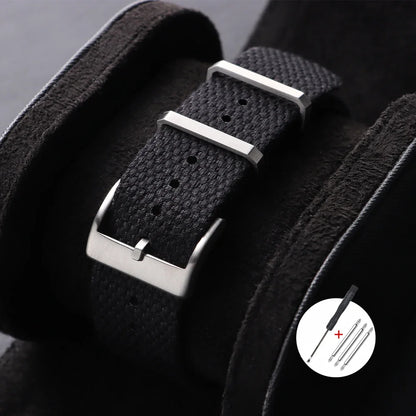 Nouveau Bracelet de montre en Nylon nervuré 20mm 22mm Bracelet de montre universel boucle militaire lavable Bracelet pour hommes bracelets accessoires de montre