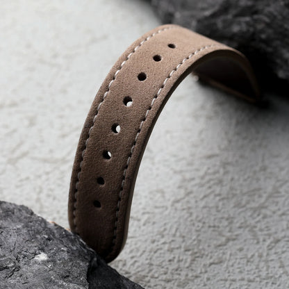Bracciale fatto a mano in pelle smerigliata, 18 19 20 22MM, marrone grigio morbido, cinturino vintage in pelle bovina di primo strato, adatto per bracciale di orologio antico