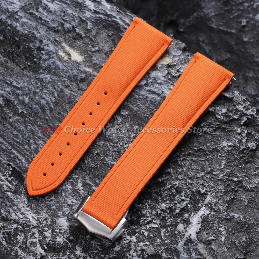 Bracelet universel à dégagement rapide 20mm 21mm 22mm, bracelet de montre étanche en caoutchouc FKM pour Omega, Rolex, Seiko