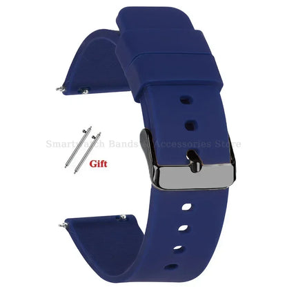 10mm 12mm 14mm 15mm 16mm 18mm 20mm 21mm 22mm 24mm Silicone Watch Band Quick Release Watch Strap for Men Women Universal Wristband