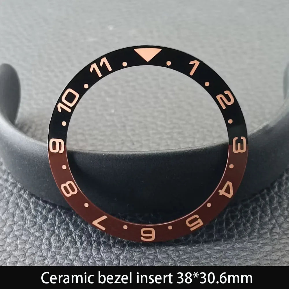 38mm x 30.6mm Sloped Ceramic Bezel GMT and Diving Watch Insert for 40mm Men's Watch Replacement Watch Bezel Inserts