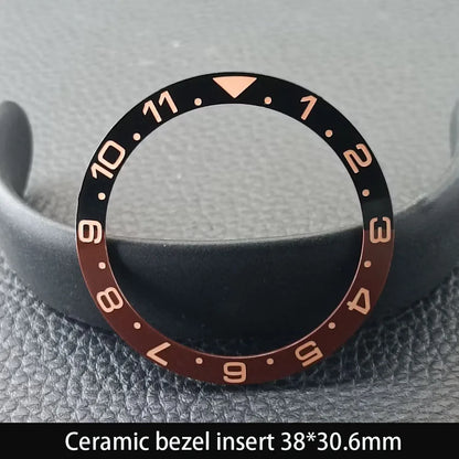 38mm x 30.6mm Sloped Ceramic Bezel GMT and Diving Watch Insert for 40mm Men's Watch Replacement Watch Bezel Inserts