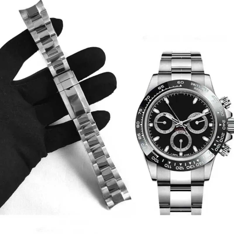 Cinturino per Rolex DAYTONA GMT SUBMARINER, accessori per orologi, cinturino in metallo 904L, acciaio inossidabile massiccio, 20 mm 21 mm