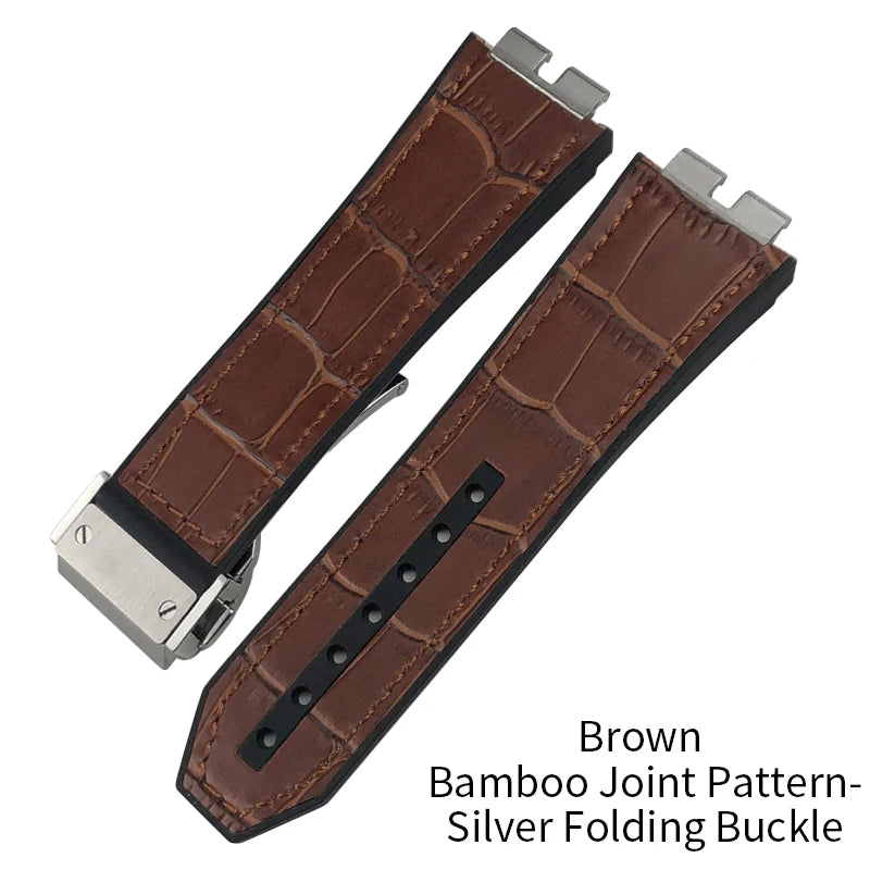 Cinturino per orologio in vera pelle di alta qualità a sgancio rapido da 27 mm per Hublot Big Bang 411, cinturino in pelle bovina con fibbia deployante da uomo
