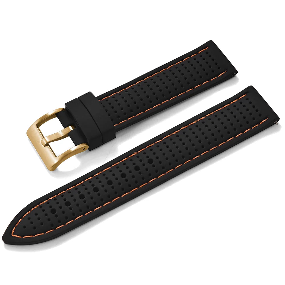 Bracelet de montre sport en silicone à dégagement rapide - Bracelet en caoutchouc souple respirant et imperméable, ajustement universel 18 mm 20 mm 22 mm pour hommes et femmes