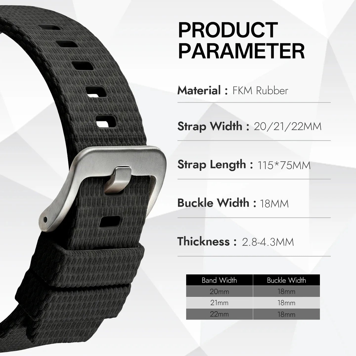 New Curved End Rubber Watch Bands 20mm, Military Watch Strap 21mm 22mm, FKM Watch Straps for Omega Swatch Men