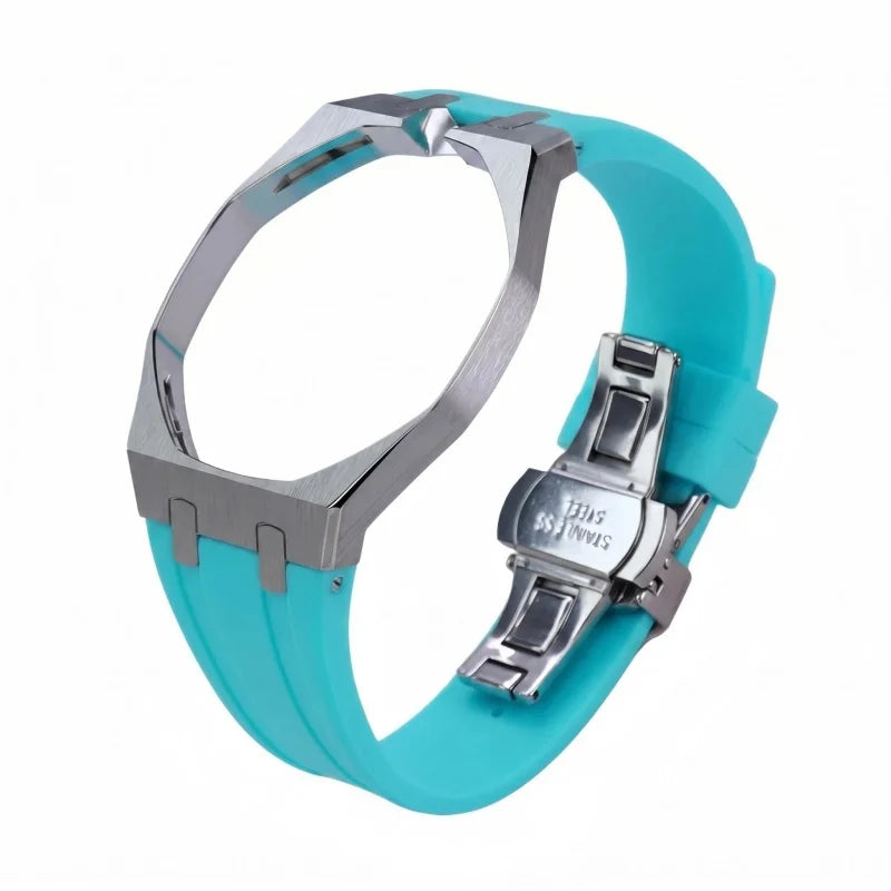 Kit de modification de bracelet en silicone et boîtier de montre en acier inoxydable pour Swatch X AP Royal Pop Pocket Changer, accessoires personnalisés pour montre