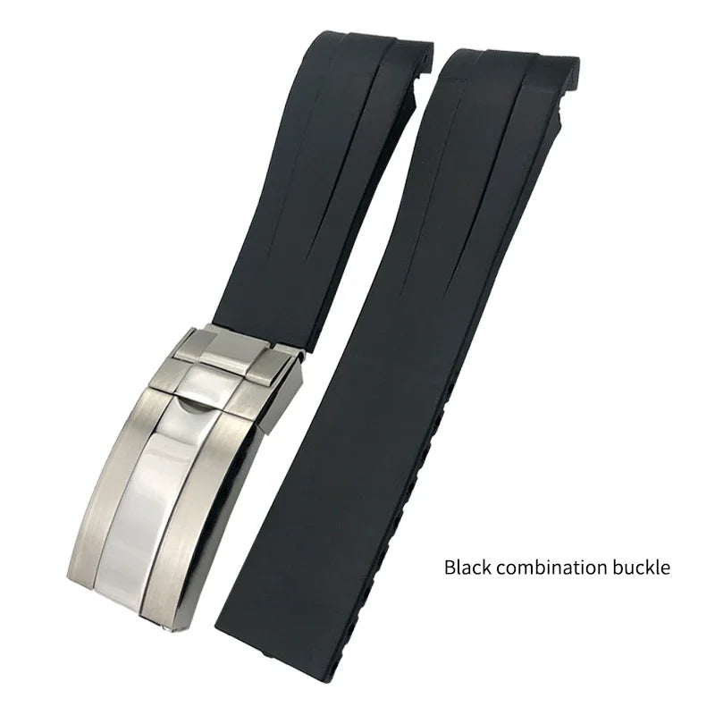 Bracelet de montre en caoutchouc et Silicone de haute qualité, 21mm, remplacement pour rôle Sea Dweller, dégradé bleu, ceinture DEEPSEA, outils gratuits