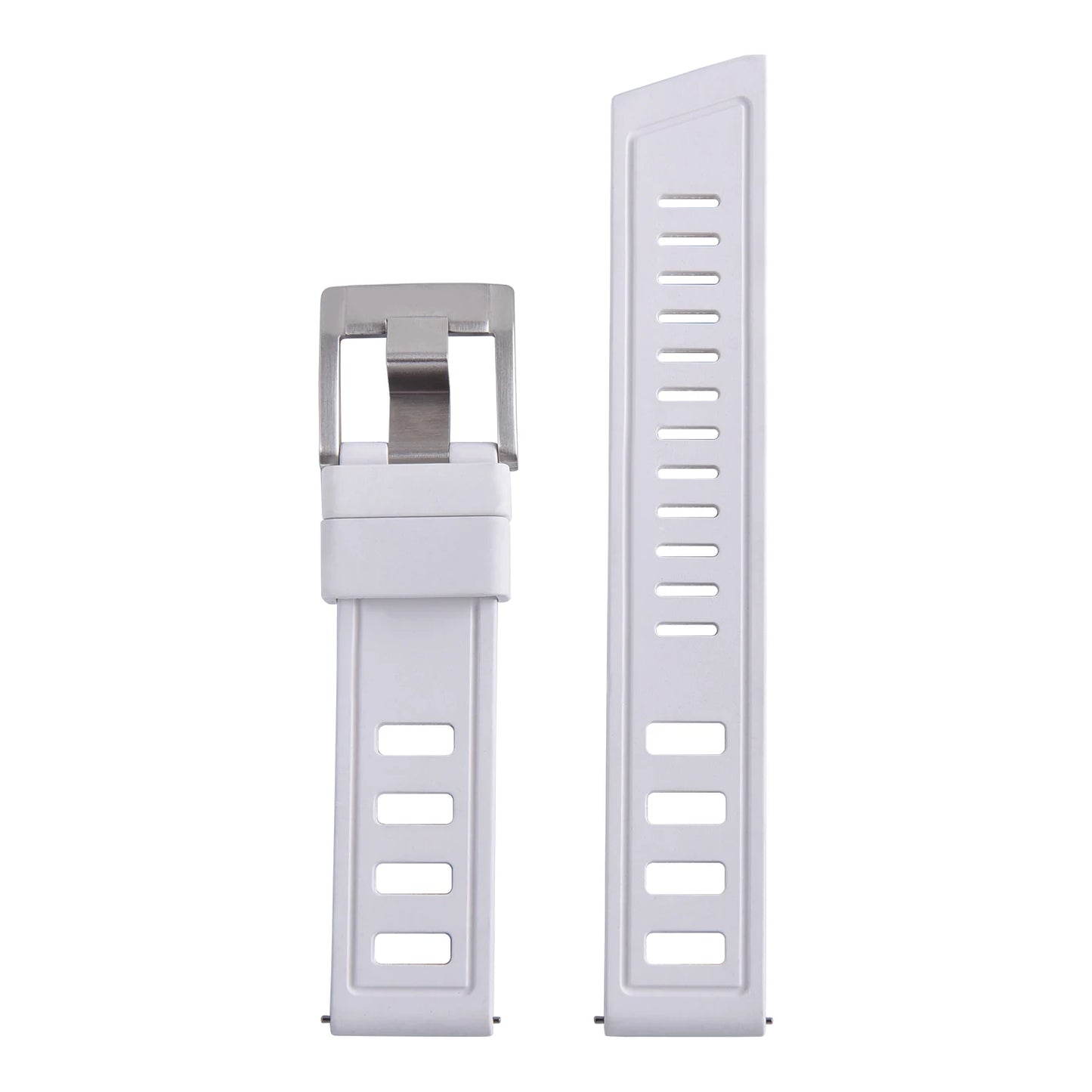 Nuovo cinturino per orologio a sgancio rapido Tropical Waffle CTS bianco FKM da 20 mm e cinturino per orologio subacqueo in gomma fluorocarbonica tradizionale da 22 mm