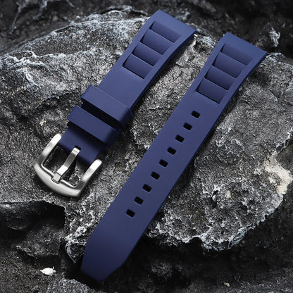 Bracelet en caoutchouc silicone respirant 20 mm 22 mm pour hommes et femmes, à libération rapide, étanche, pour plongée et sport, bracelet de remplacement pour montre