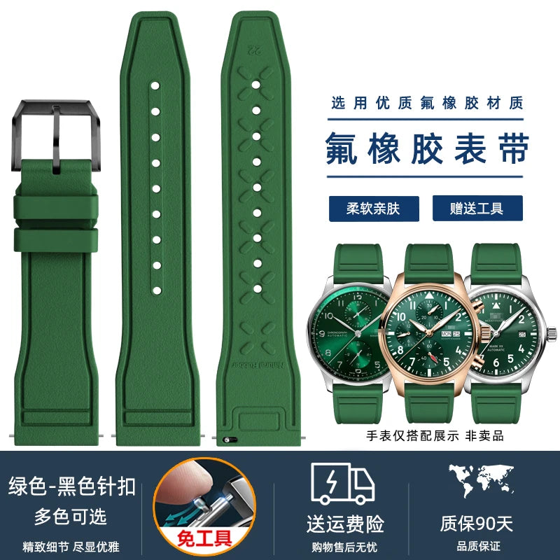 Cinturino per orologio in silicone morbido 20 mm 21 mm 22 mm per IWC Pilot | Cinturino sportivo a sgancio rapido | Sostituzione unisex impermeabile del cinturino in gomma