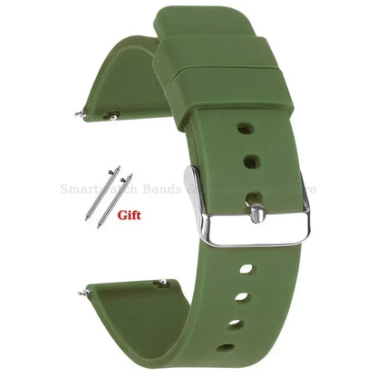 10mm 12mm 14mm 15mm 16mm 18mm 20mm 21mm 22mm 24mm Silicone Watch Band Quick Release Watch Strap for Men Women Universal Wristband