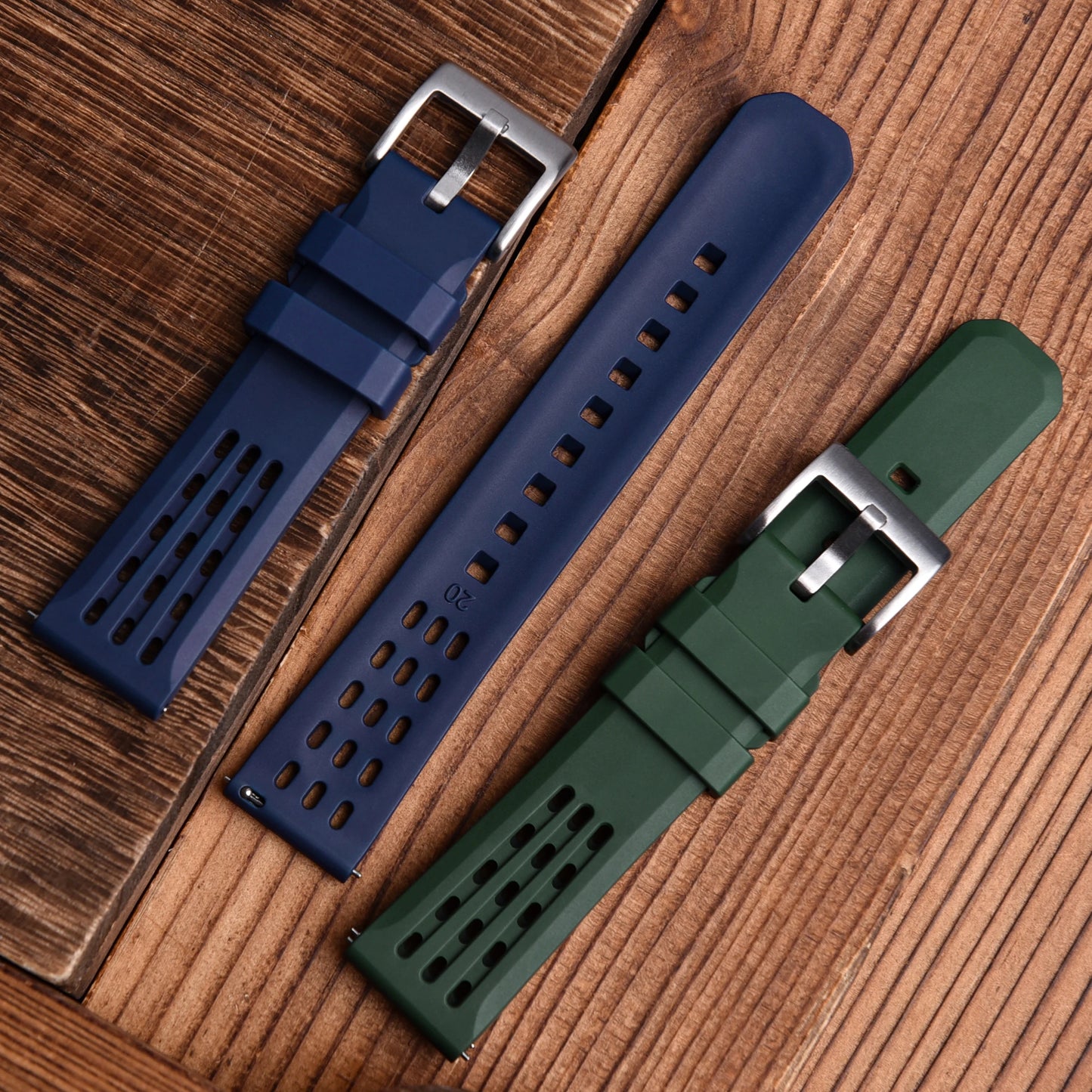 Bracelet de montre en caoutchouc fluoré à dégagement rapide, structure poreuse de qualité supérieure, bracelet de montre de remplacement, 20mm, 22mm, FPM, FKM