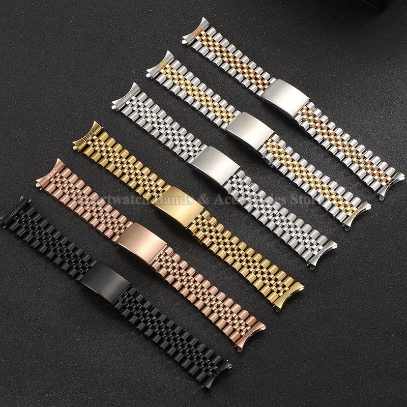 Bracelet de montre en métal à extrémité incurvée, 13/17/18/19/20/21/22mm, pour Rolex pour DATEJUST, Bracelet de luxe pour hommes jubilé