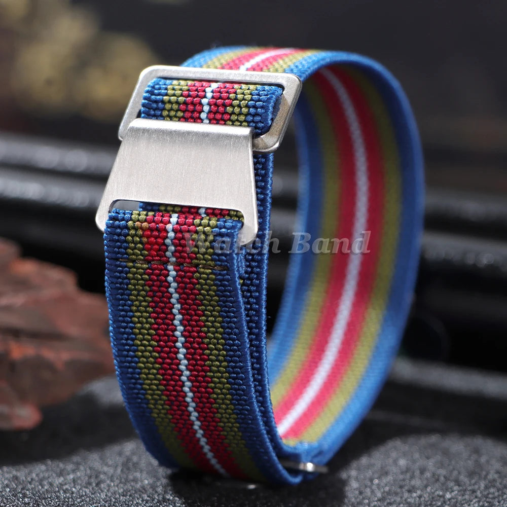 Bracelet de montre tressé en Nylon, 18/20/22mm, élastique, troupes françaises, sac de Parachute, Bracelet de Sport universel pour hommes et femmes