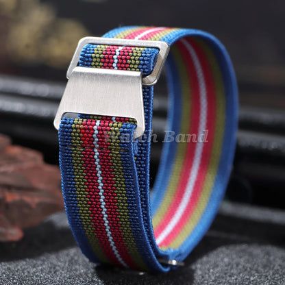 Bracelet de montre tressé en Nylon, 18/20/22mm, élastique, troupes françaises, sac de Parachute, Bracelet de Sport universel pour hommes et femmes