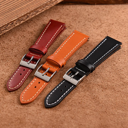 Vintage Leather Watch Strap for Cartier Tissot Omega, Men's and Women's, Quick Release Leather Watch Band, 18mm 20mm 22mm, Vegetable Tanned Design