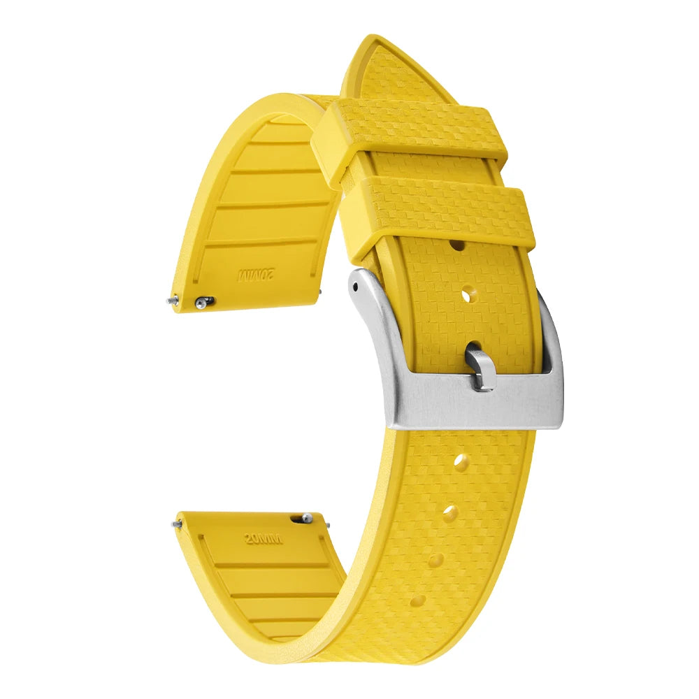 20MM 22MM supprime des bracelets de montre en caoutchouc fluoroélastomère/FKM mosaïque pour hommes femmes-bracelet de Sport étanche de remplacement à dégagement rapide