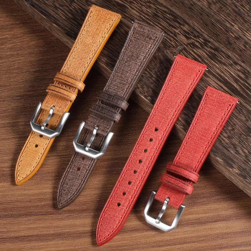 Bracelet de montre en cuir fait main italien Babele tanné végétal de qualité supérieure 20mm 22mm bracelets de montre en cuir à Texture Vintage à dégagement rapide