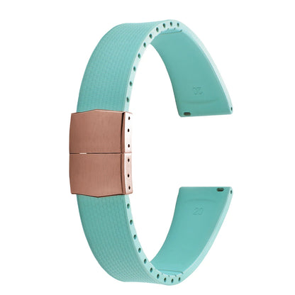Cinturini per orologi in gomma Delugs CTS Fkm da 20 mm con fibbia a farfalla, 4 colori, texture unica, cinturino per orologi a sgancio rapido per orologi di marca